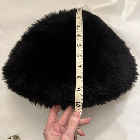 VTG Shearling Sheepskin THICK Fur Hat Sub-Zero Minus Winter Temperature Black OS - Picture 6 of 9